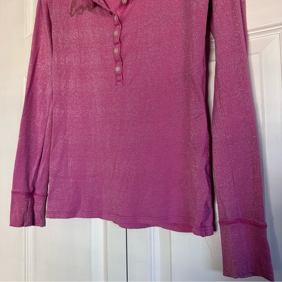 Vintage Victoria’s Secret PINK Y2K Sparkly Pink Top with buttons - Picture 3 of 11